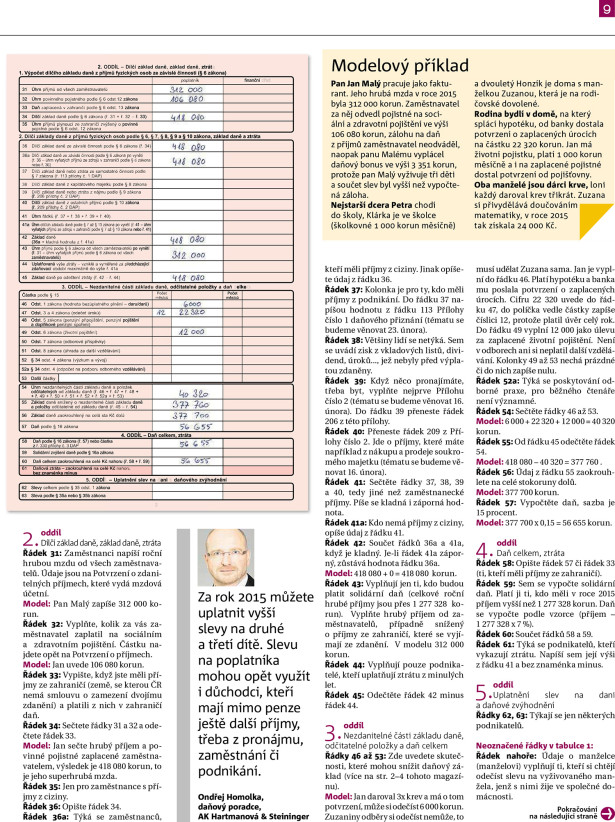 MF Dnes 9. 2. 2015 – článek Daňové přiznání krok za krokem