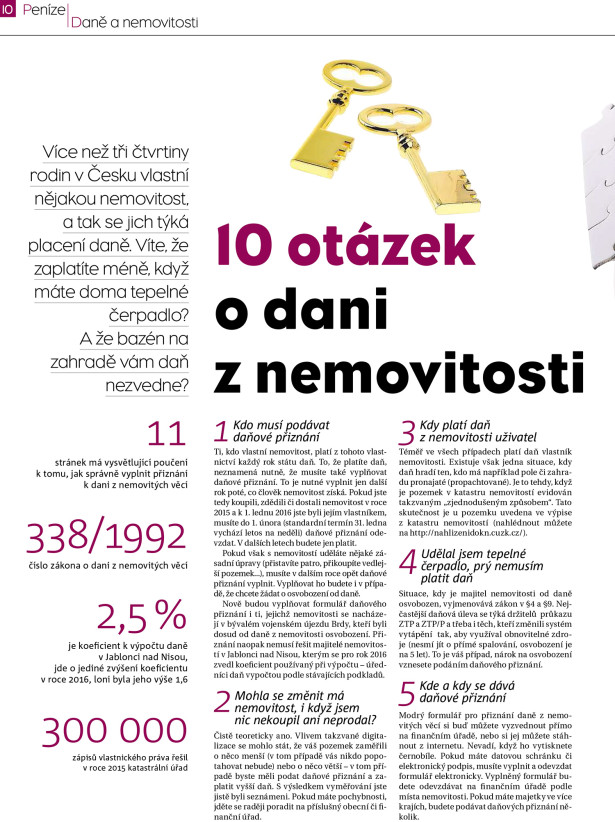 MF Dnes 3. 3. 2015 – článek 10 otázek o dani z nemovitostí